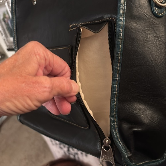 Montana West Blue Satchel with Studded Design - Picture 7 of 9